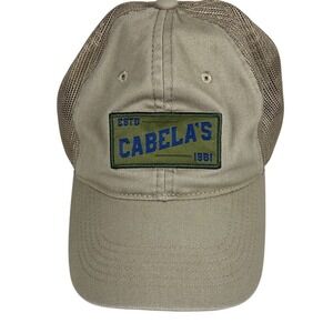 Cabela's ESTD 1961‎ Classic Tan Adjustable Mesh Cap EUC